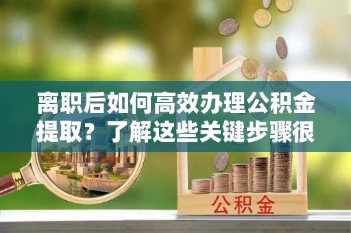 惠州离职后如何高效办理公积金提取？了解这些关键步骤很重要！