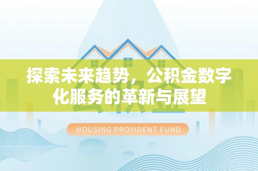 惠州探索未来趋势，公积金数字化服务的革新与展望
