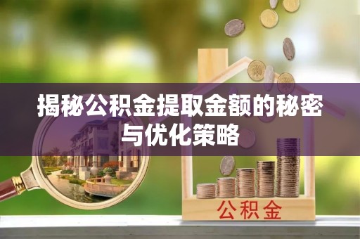 惠州揭秘公积金提取金额的秘密与优化策略