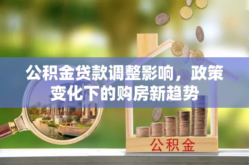 惠州公积金贷款调整影响，政策变化下的购房新趋势