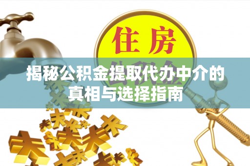 惠州揭秘公积金提取代办中介的真相与选择指南