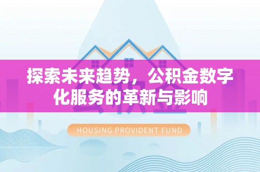 惠州探索未来趋势，公积金数字化服务的革新与影响
