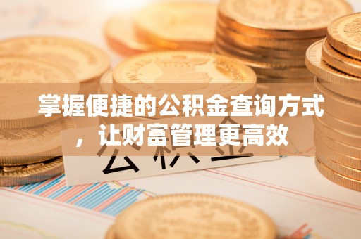 惠州掌握便捷的公积金查询方式，让财富管理更高效
