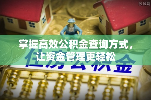 惠州掌握高效公积金查询方式，让资金管理更轻松