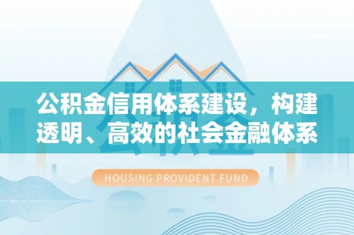 惠州公积金信用体系建设，构建透明、高效的社会金融体系